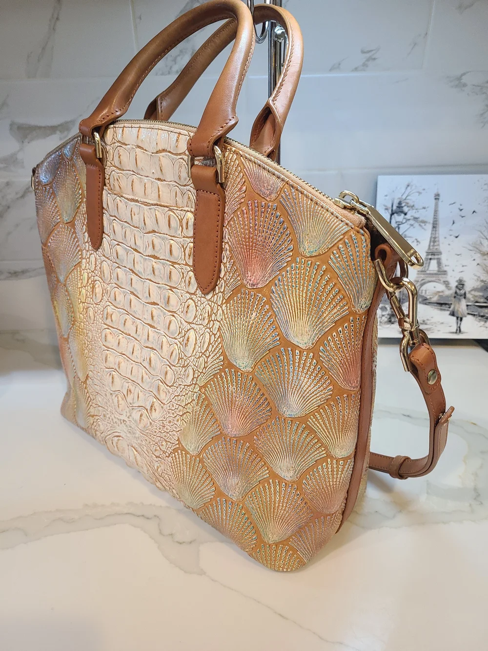 Brahmin Large Duxbury In Scallop Bondi EUC